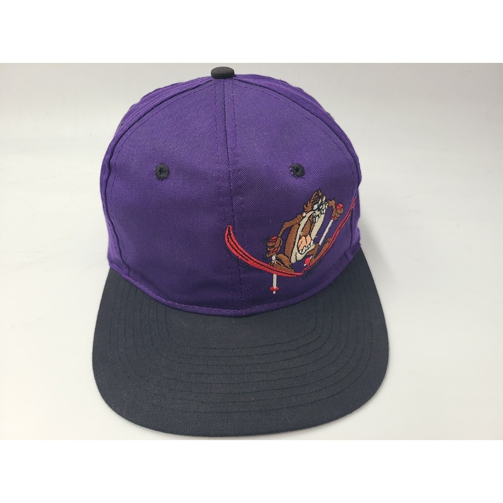 Vintage Taz Tasmanian Devil Skiing Looney Tunes Snapback (Fits Small) Hat‎ Cap